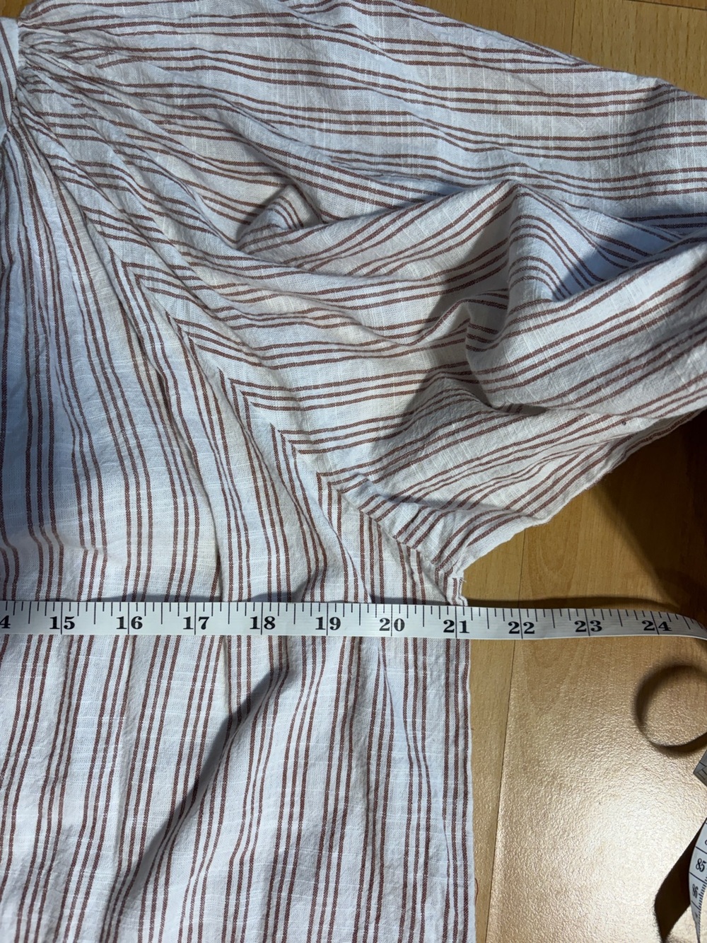 Daughters of India Poet Mini Dress in Vanilla with Rust Stripes Small - Picture 14 of 15